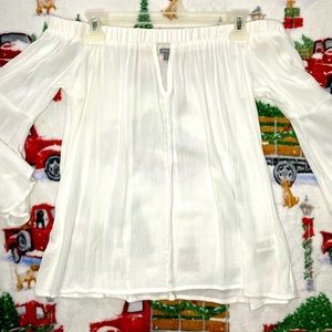 Charlotte Russe Off the Shoulder White‎ Blouse {Size Small}